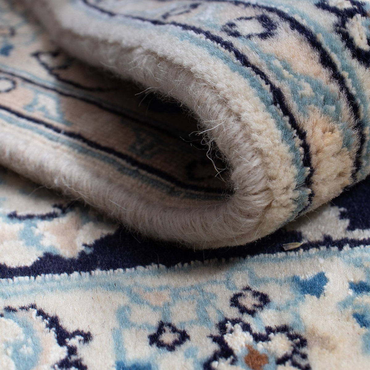 Persisk tæppe - Nain - 85 x 55 cm - mørkeblå