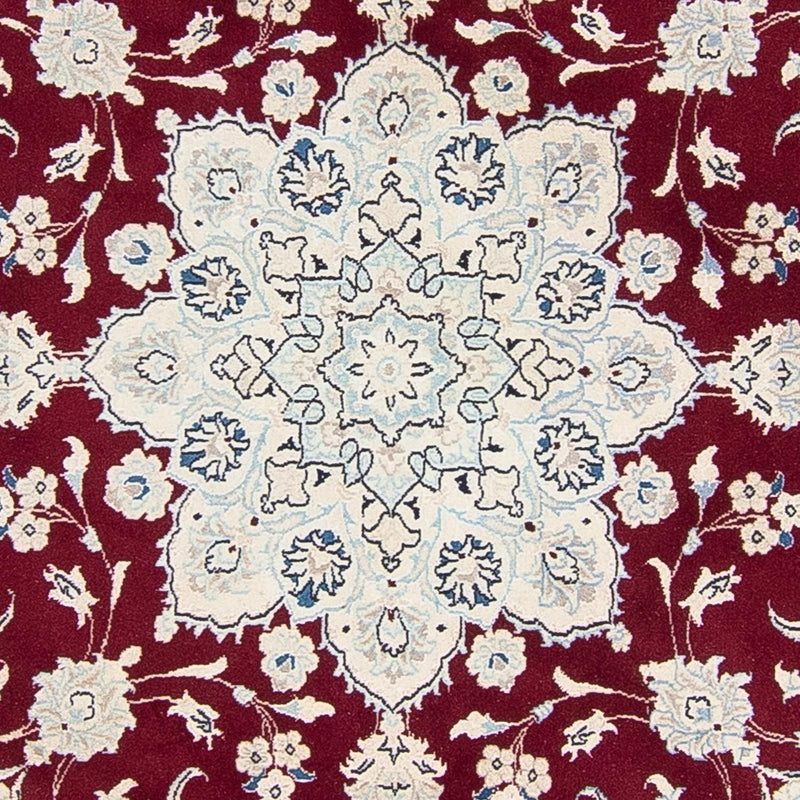 Persisk tæppe - Nain rundt  - 250 x 250 cm - mørkerød