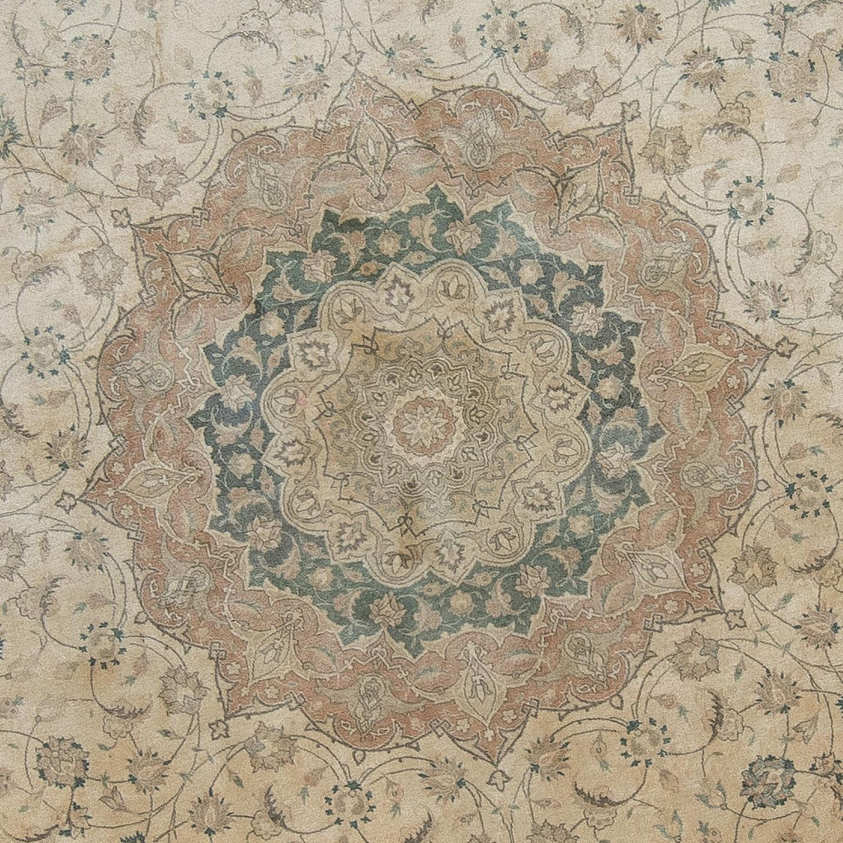 Persisk tæppe - Tabriz rundt  - 290 x 290 cm - beige