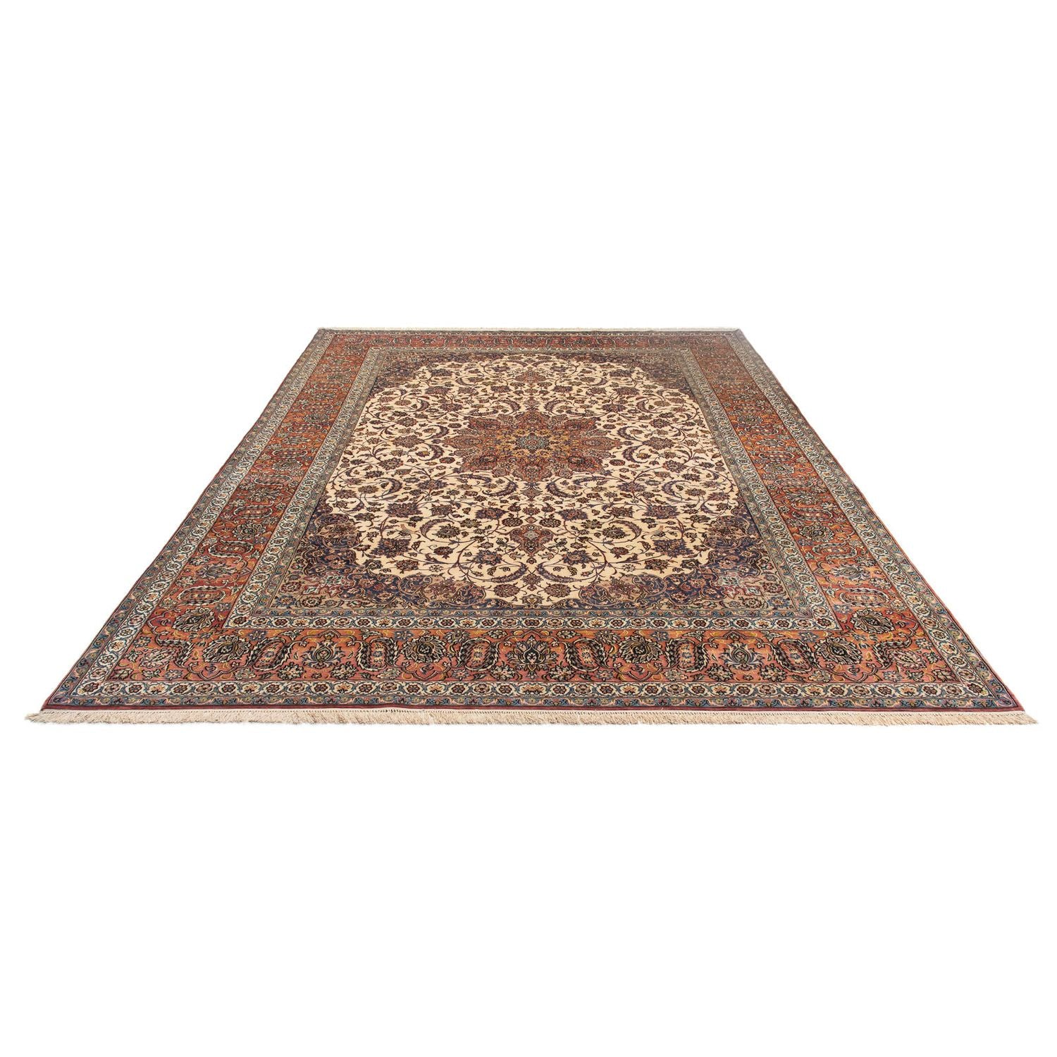 Persisk tæppe - Isfahan - Premium - 362 x 255 cm - beige