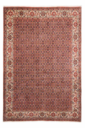 Persisk tæppe - Bijar - 297 x 202 cm - lysrød