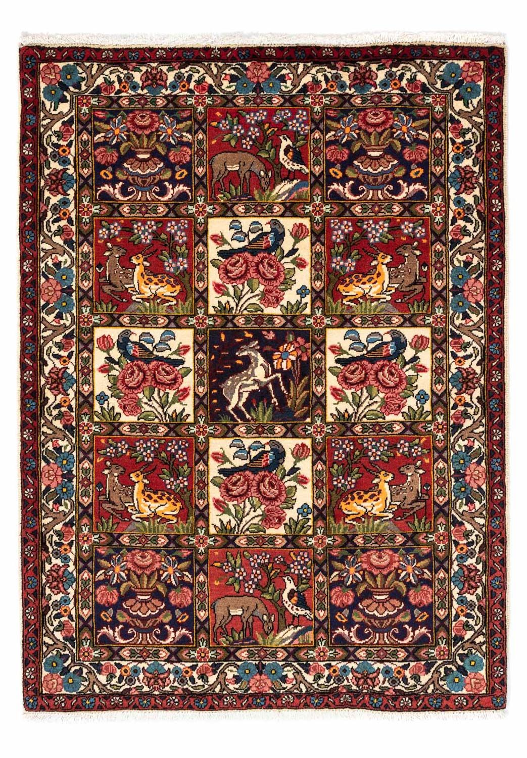 Persisk tæppe - Nomadisk - 154 x 106 cm - mørkerød