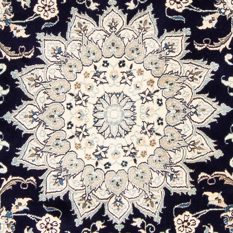 Persisk tæppe - Nain rundt  - 243 x 243 cm - mørkeblå