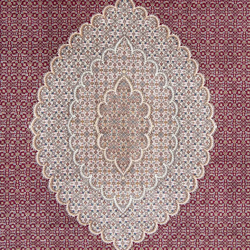 Persisk tæppe - Tabriz - 303 x 204 cm - mørkerød