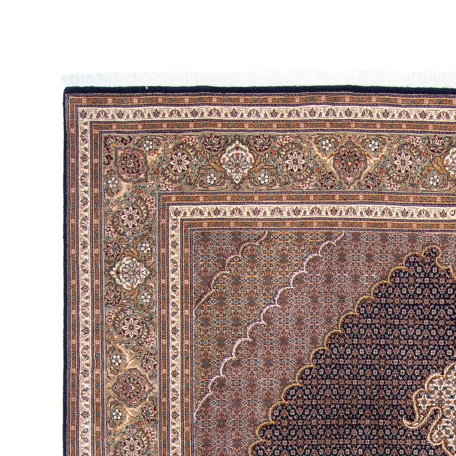Persisk tæppe - Tabriz - 295 x 203 cm - mørkeblå
