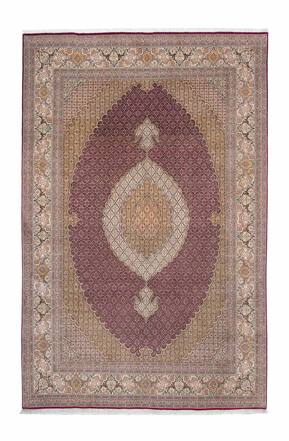 Persisk tæppe - Tabriz - 308 x 204 cm - mørkerød