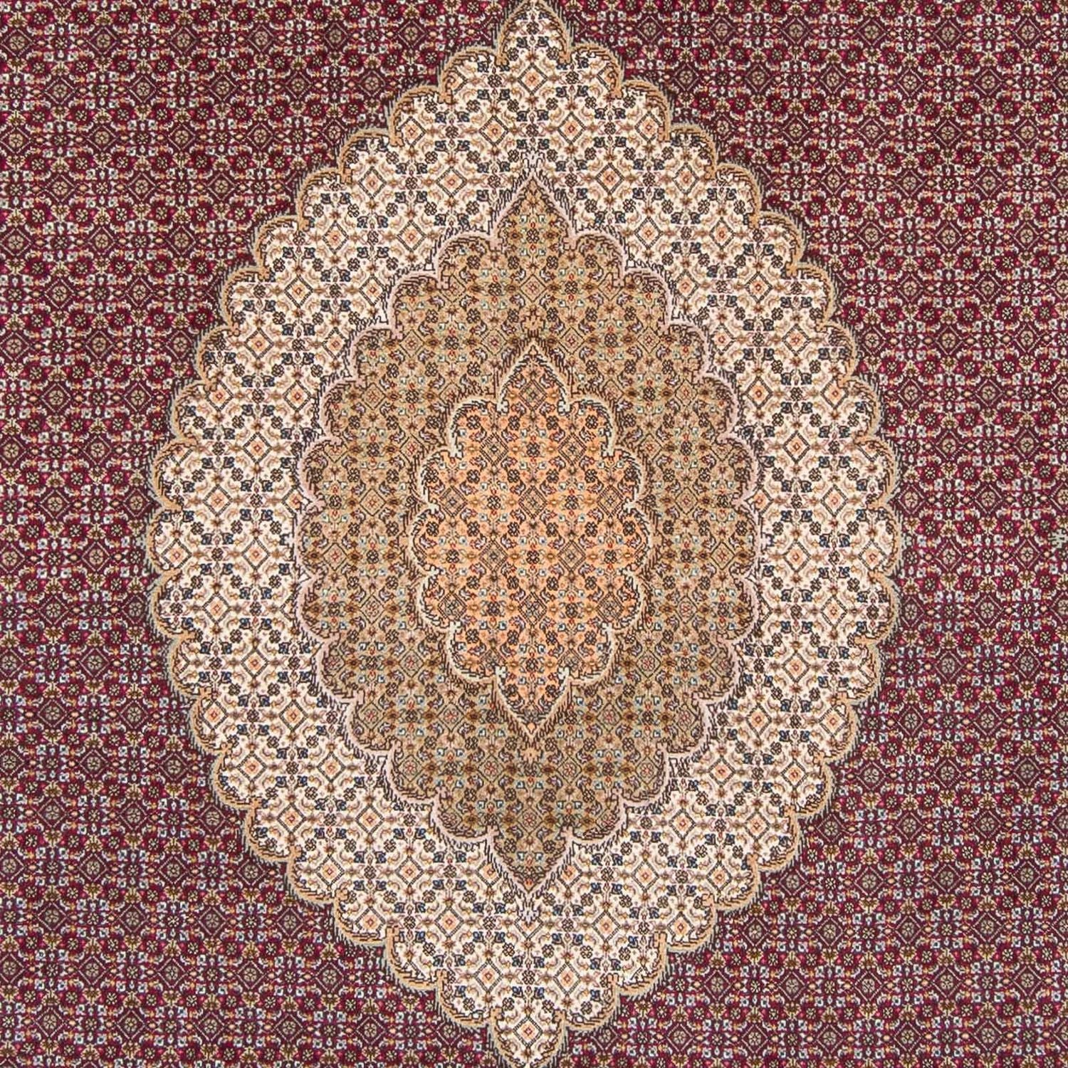 Persisk tæppe - Tabriz - 308 x 204 cm - mørkerød