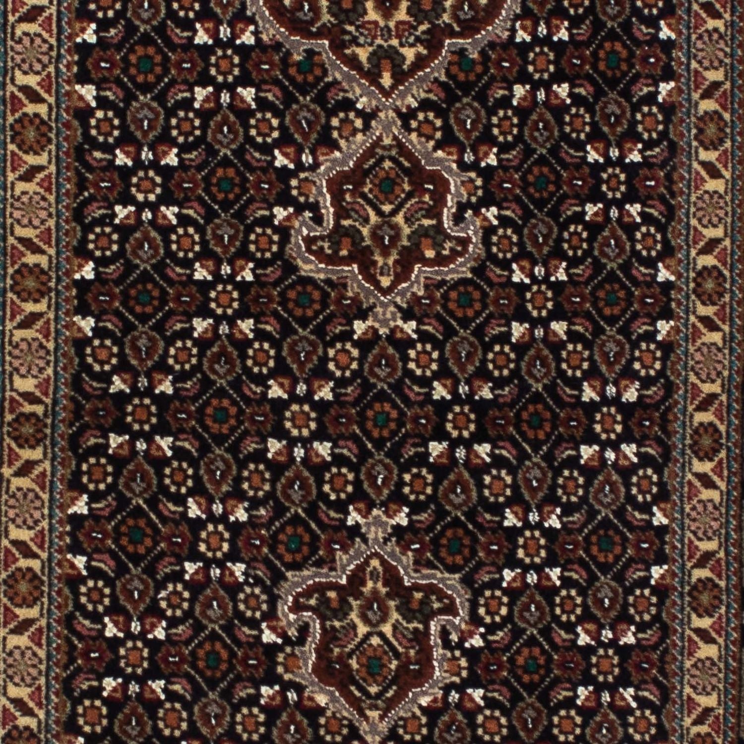 Løber Persisk tæppe - Tabriz - 201 x 77 cm - mørkeblå