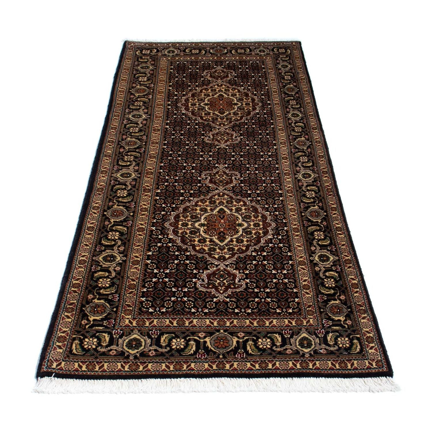 Løber Persisk tæppe - Tabriz - 201 x 77 cm - mørkeblå
