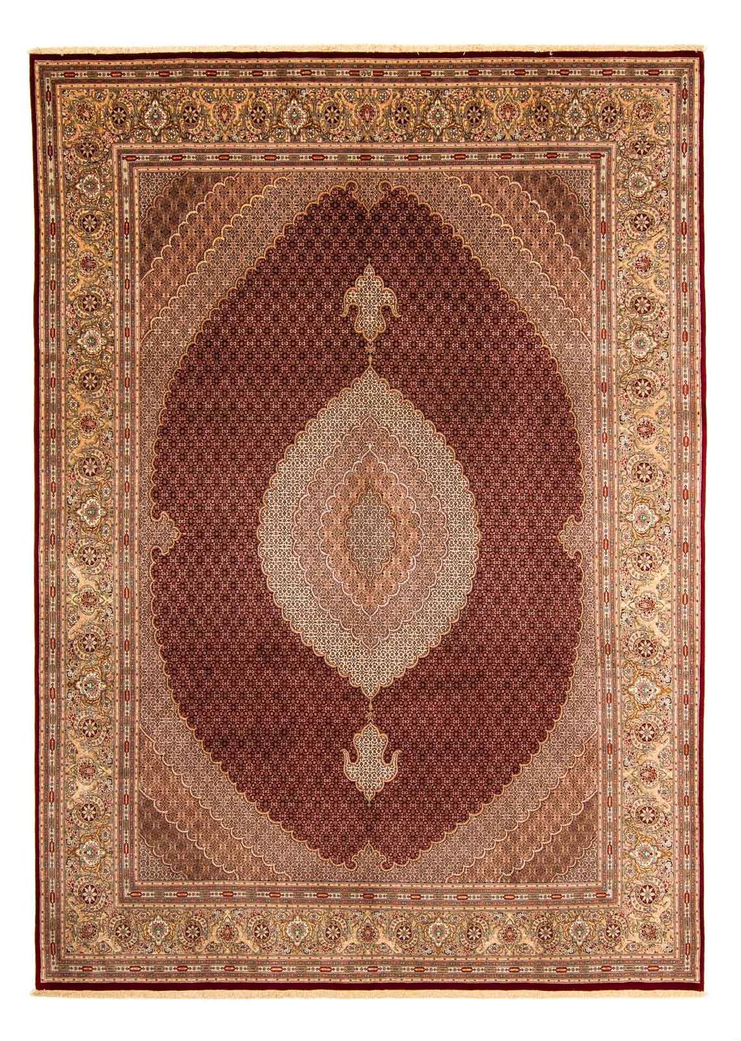 Persisk tæppe - Tabriz - 400 x 298 cm - mørkerød