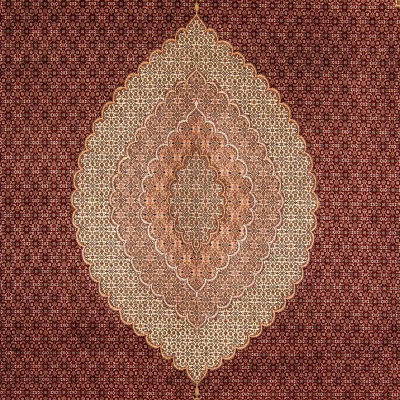 Persisk tæppe - Tabriz - 400 x 298 cm - mørkerød