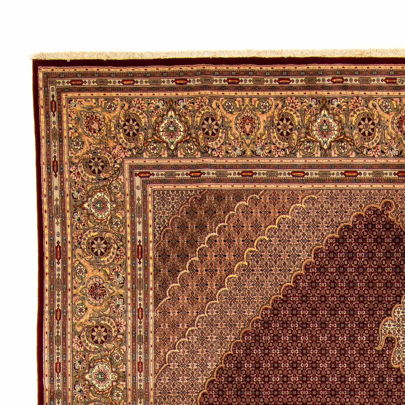 Persisk tæppe - Tabriz - 400 x 298 cm - mørkerød