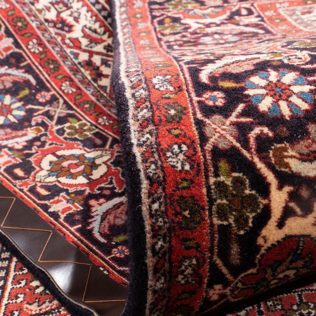 Persisk tæppe - Bijar - 242 x 173 cm - lysrød