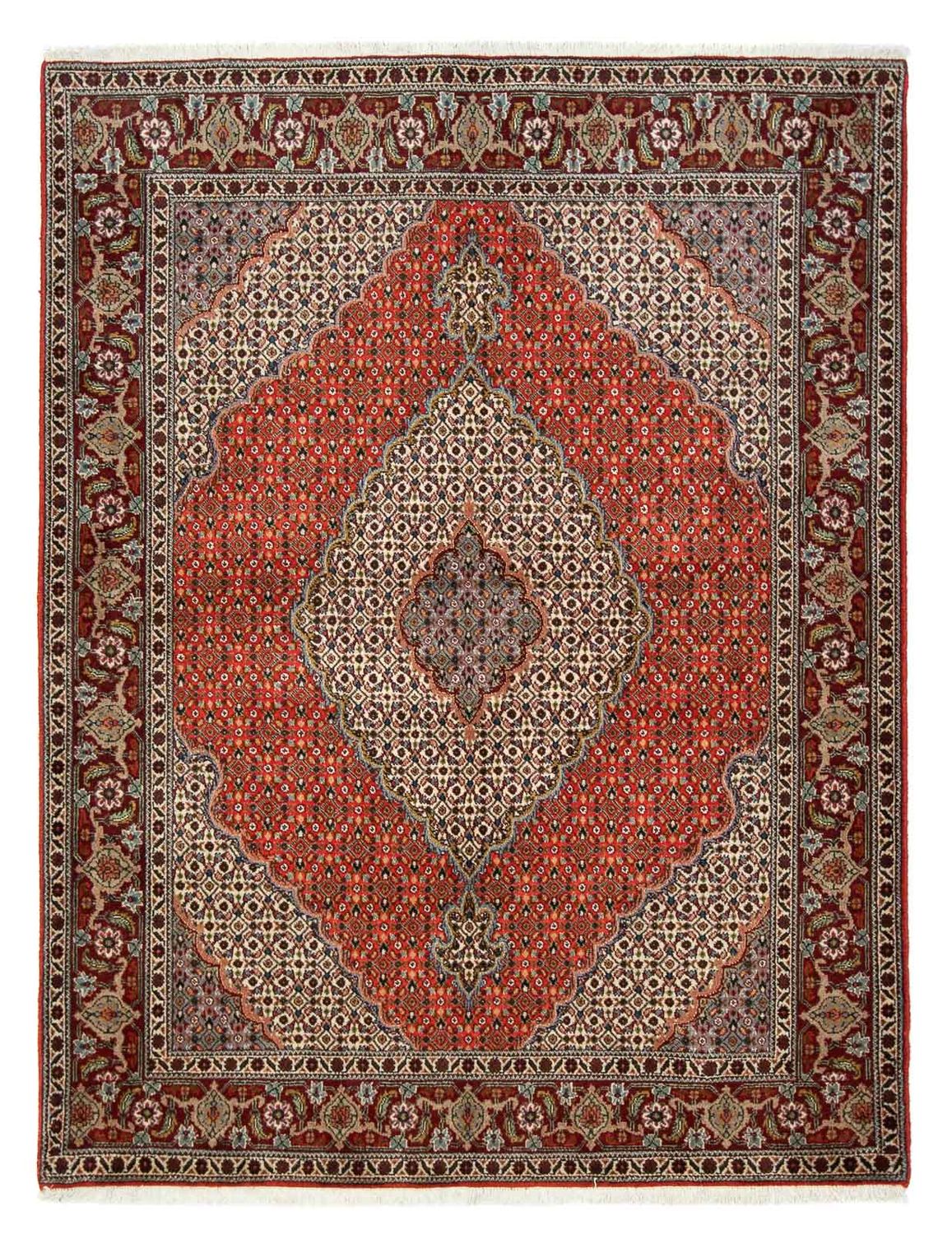 Persisk tæppe - Tabriz - 200 x 150 cm - mørkerød