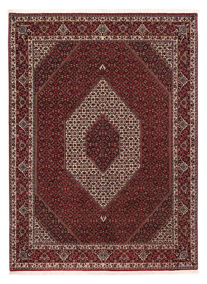 Persisk tæppe - Bijar - 257 x 204 cm - mørkerød