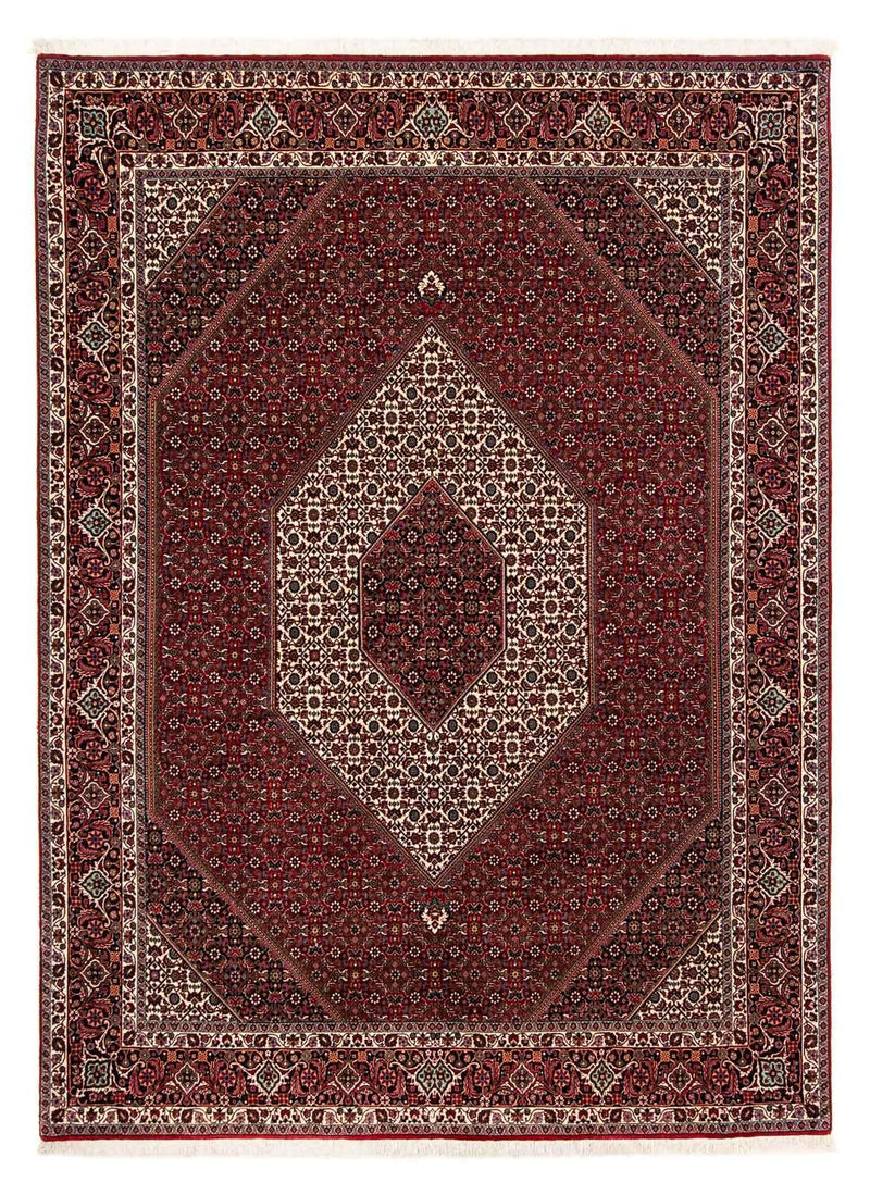 Persisk tæppe - Bijar - 257 x 204 cm - mørkerød
