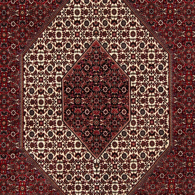 Persisk tæppe - Bijar - 257 x 204 cm - mørkerød
