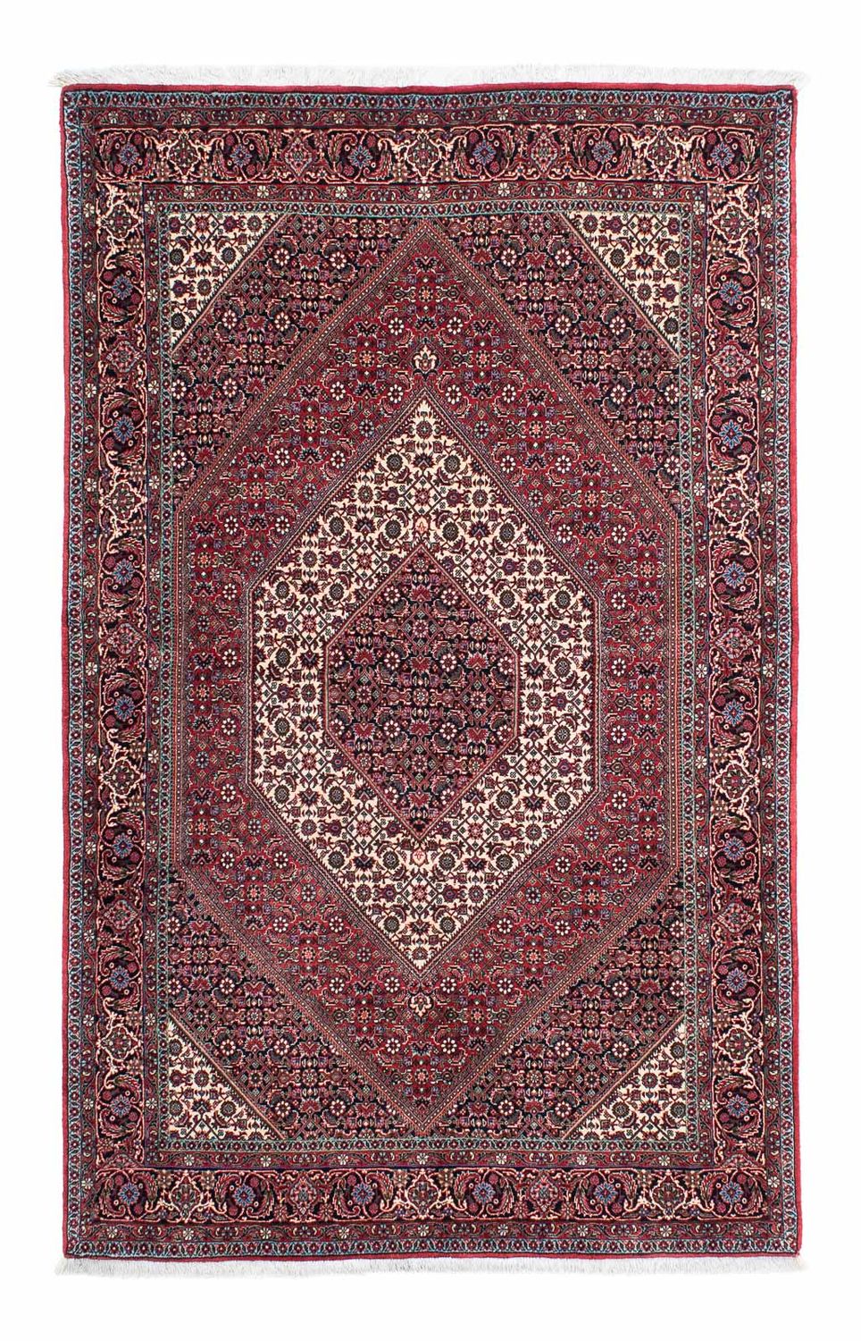 Persisk tæppe - Bijar - 210 x 132 cm - lysrød