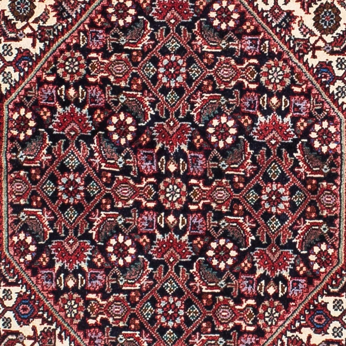 Persisk tæppe - Bijar - 210 x 132 cm - lysrød