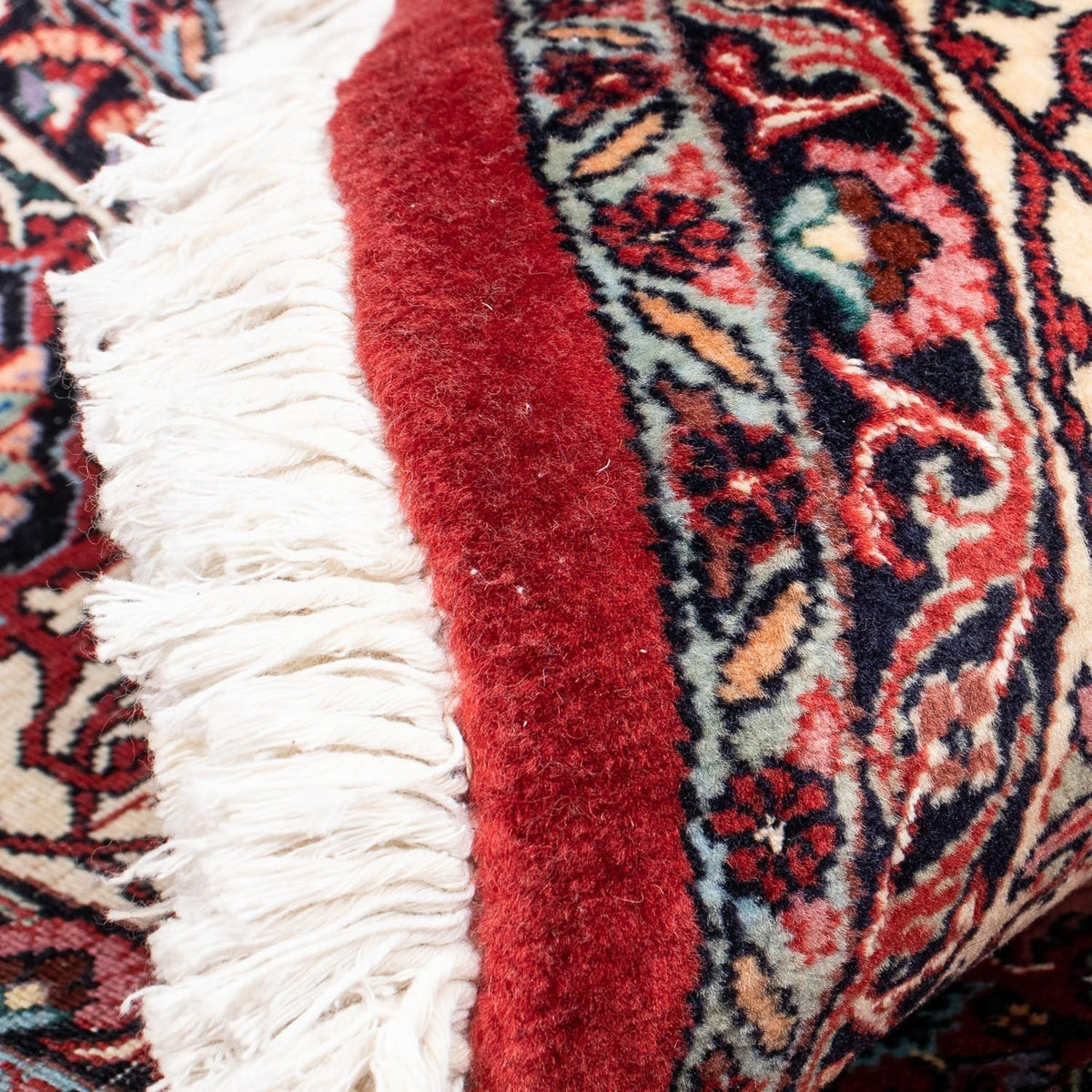 Persisk tæppe - Bijar rundt  - 205 x 205 cm - mørkerød