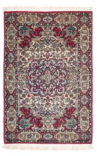 Persisk tæppe - Isfahan - Premium - 124 x 83 cm - mørkerød