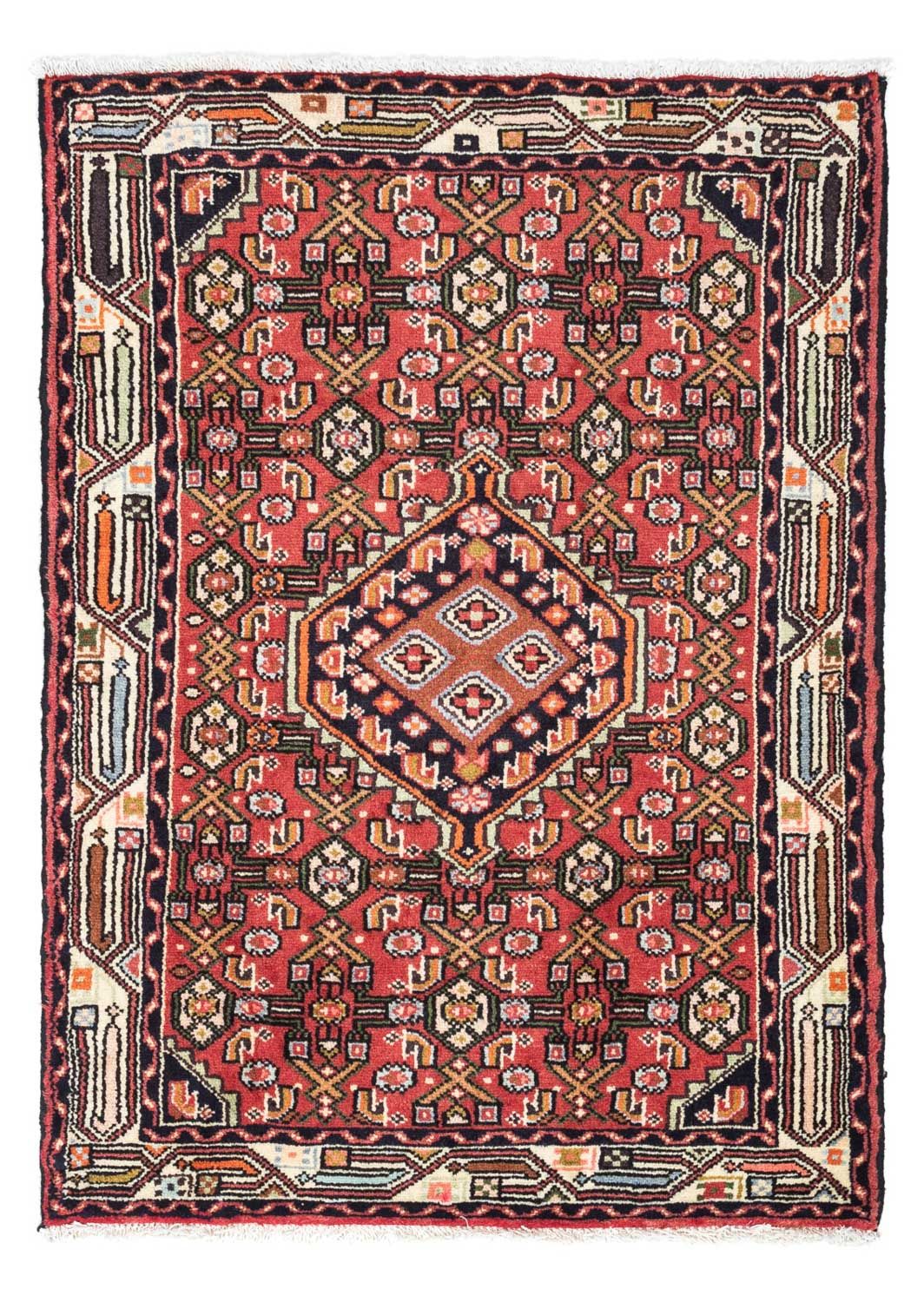 Persisk tæppe - Nomadisk - 125 x 80 cm - lysrød