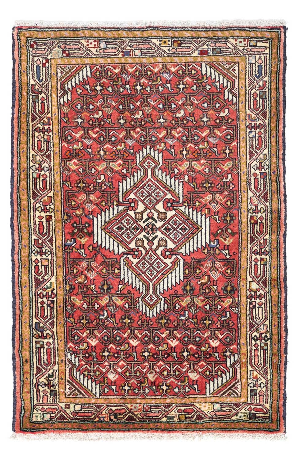 Persisk tæppe - Nomadisk - 125 x 80 cm - lysrød