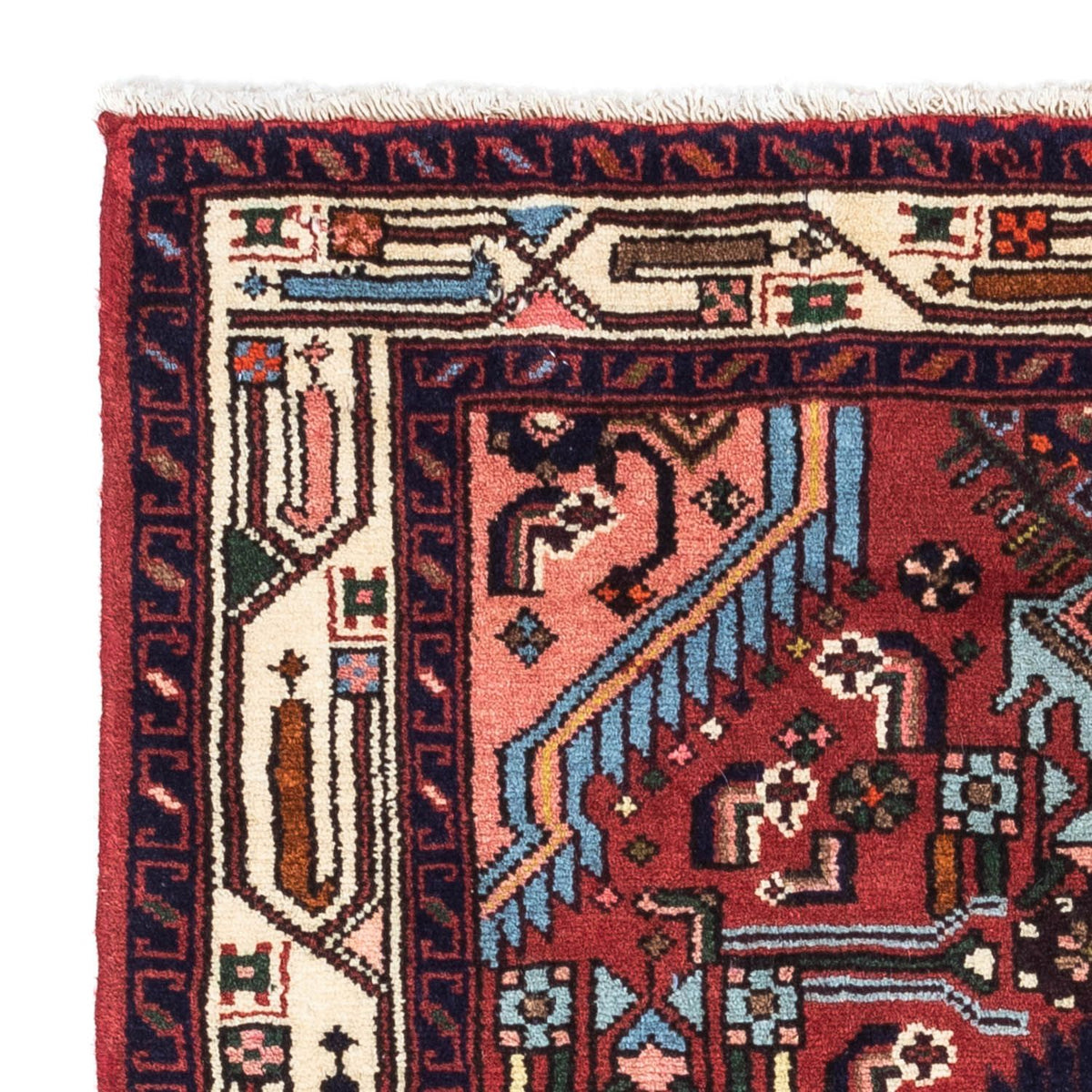 Persisk tæppe - Nomadisk - 125 x 80 cm - mørkerød