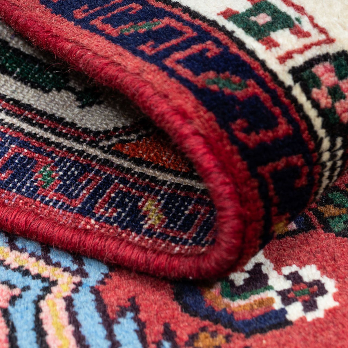 Persisk tæppe - Nomadisk - 125 x 80 cm - mørkerød