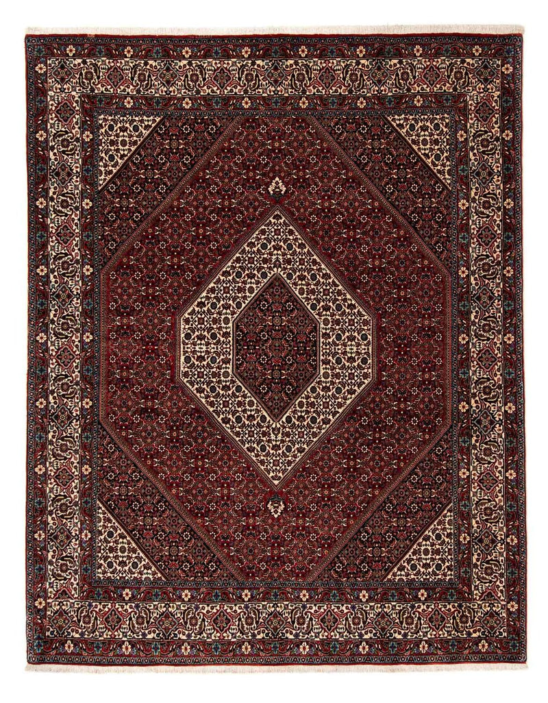Persisk tæppe - Bijar - 251 x 203 cm - mørkerød