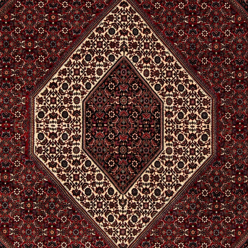 Persisk tæppe - Bijar - 251 x 203 cm - mørkerød