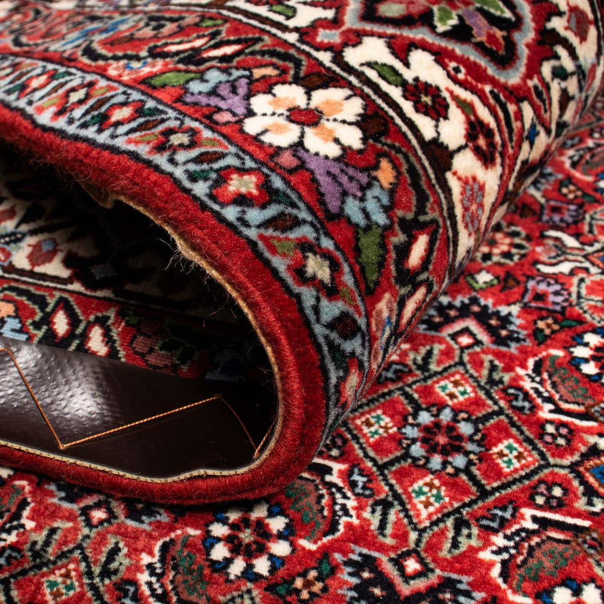 Persisk tæppe - Bijar - 251 x 203 cm - mørkerød