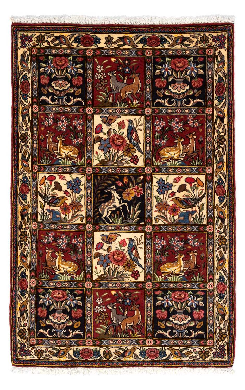 Persisk tæppe - Nomadisk - 162 x 107 cm - mørkerød