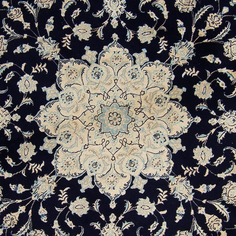 Persisk tæppe - Nain rundt  - 300 x 300 cm - mørkeblå