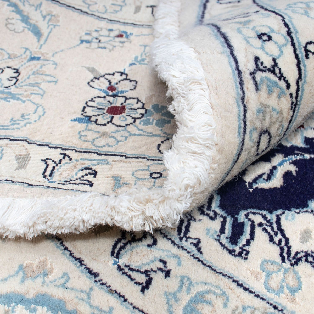 Persisk tæppe - Nain rundt  - 290 x 290 cm - mørkeblå