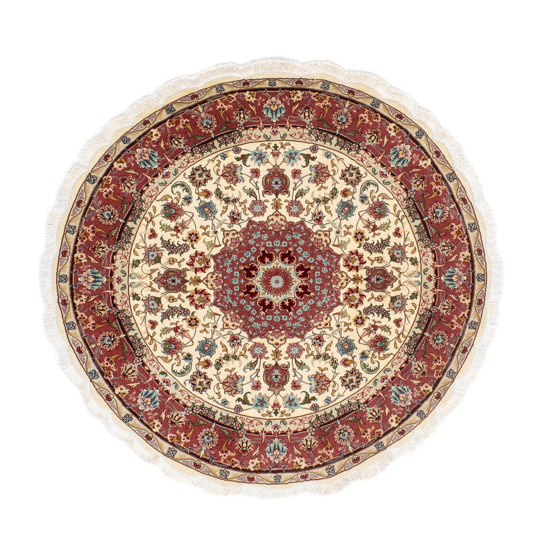 Persisk tæppe - Tabriz - Royal rundt  - 145 x 145 cm - beige