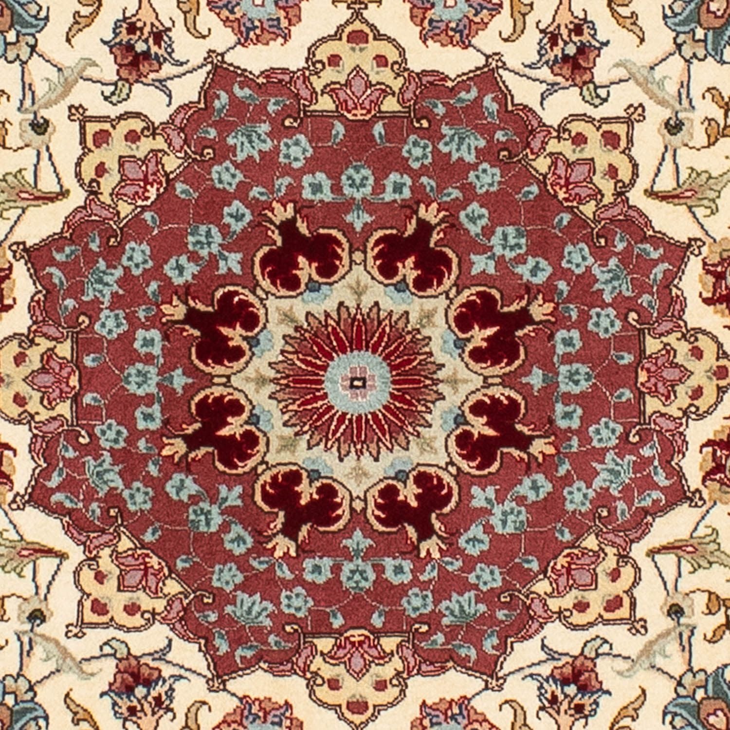 Persisk tæppe - Tabriz - Royal rundt  - 145 x 145 cm - beige
