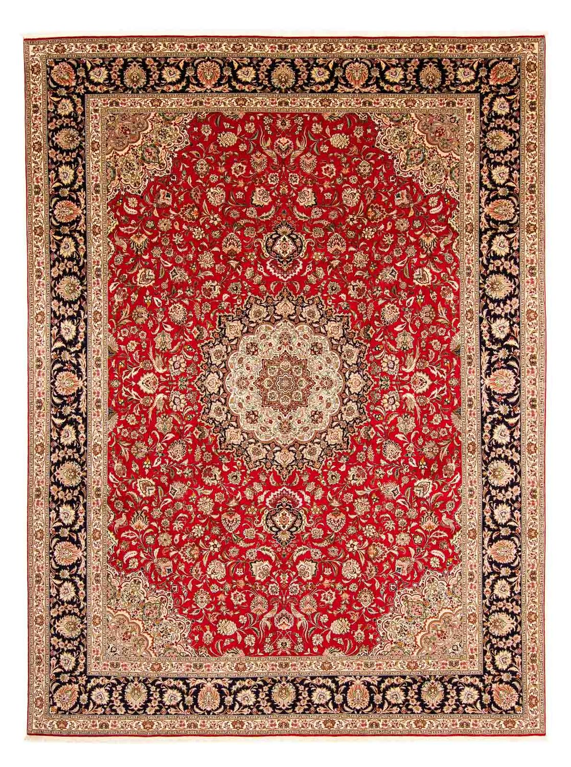 Persisk tæppe - Tabriz - Royal - 400 x 300 cm - mørkerød