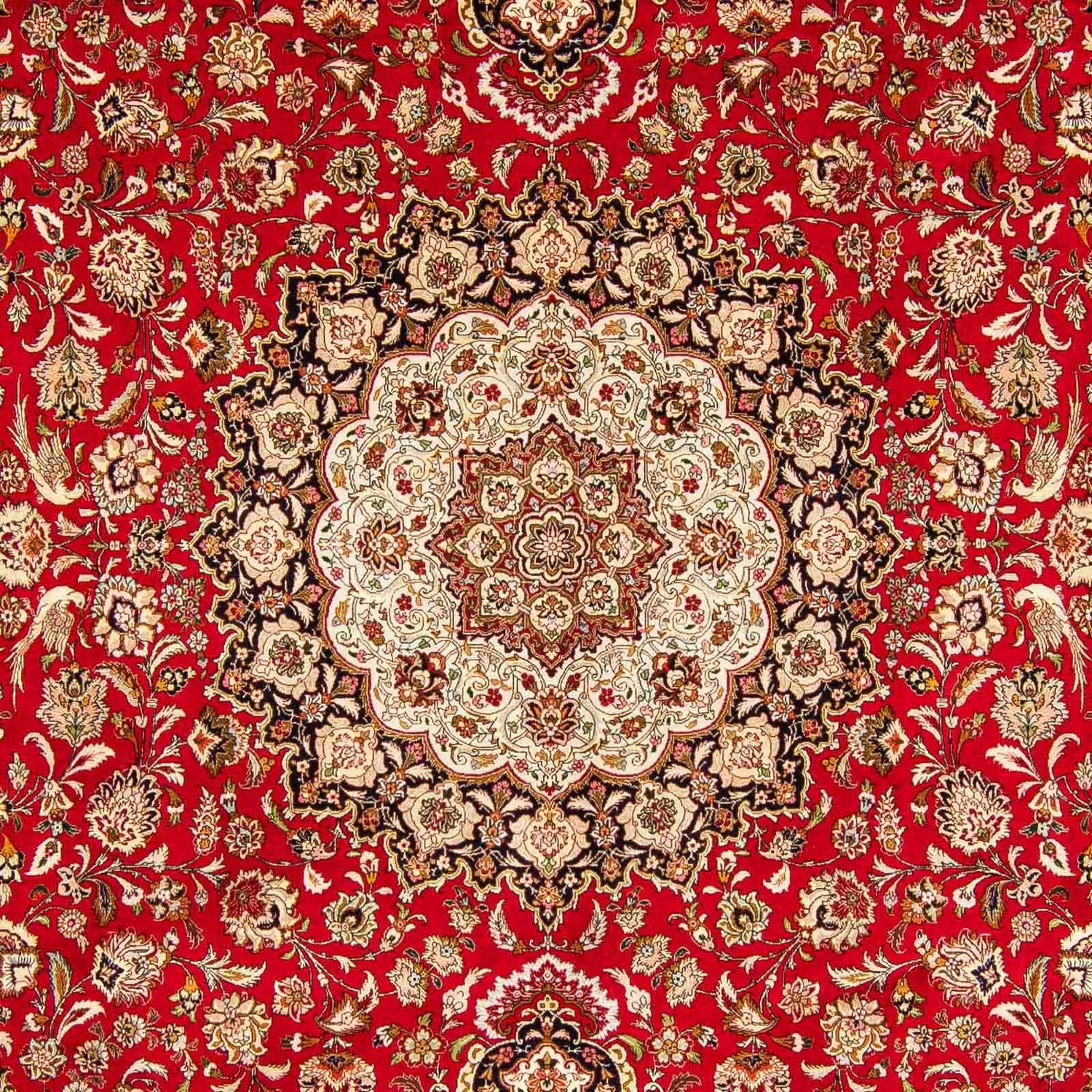 Persisk tæppe - Tabriz - Royal - 400 x 300 cm - mørkerød