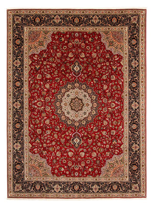 Persisk tæppe - Tabriz - Royal - 396 x 302 cm - mørkerød