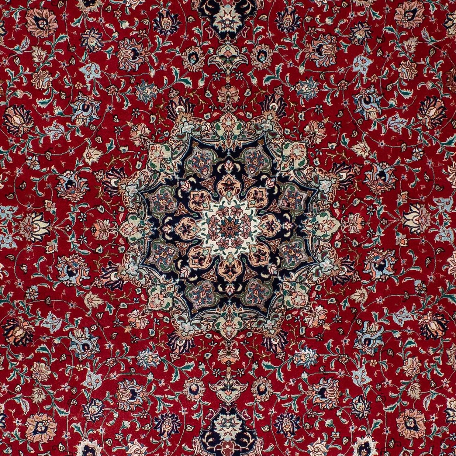 Persisk tæppe - Tabriz - 214 x 150 cm - mørkerød