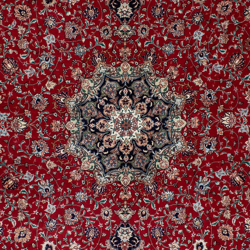 Persisk tæppe - Tabriz - 214 x 150 cm - mørkerød