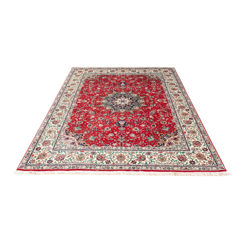 Persisk tæppe - Tabriz - 214 x 150 cm - mørkerød