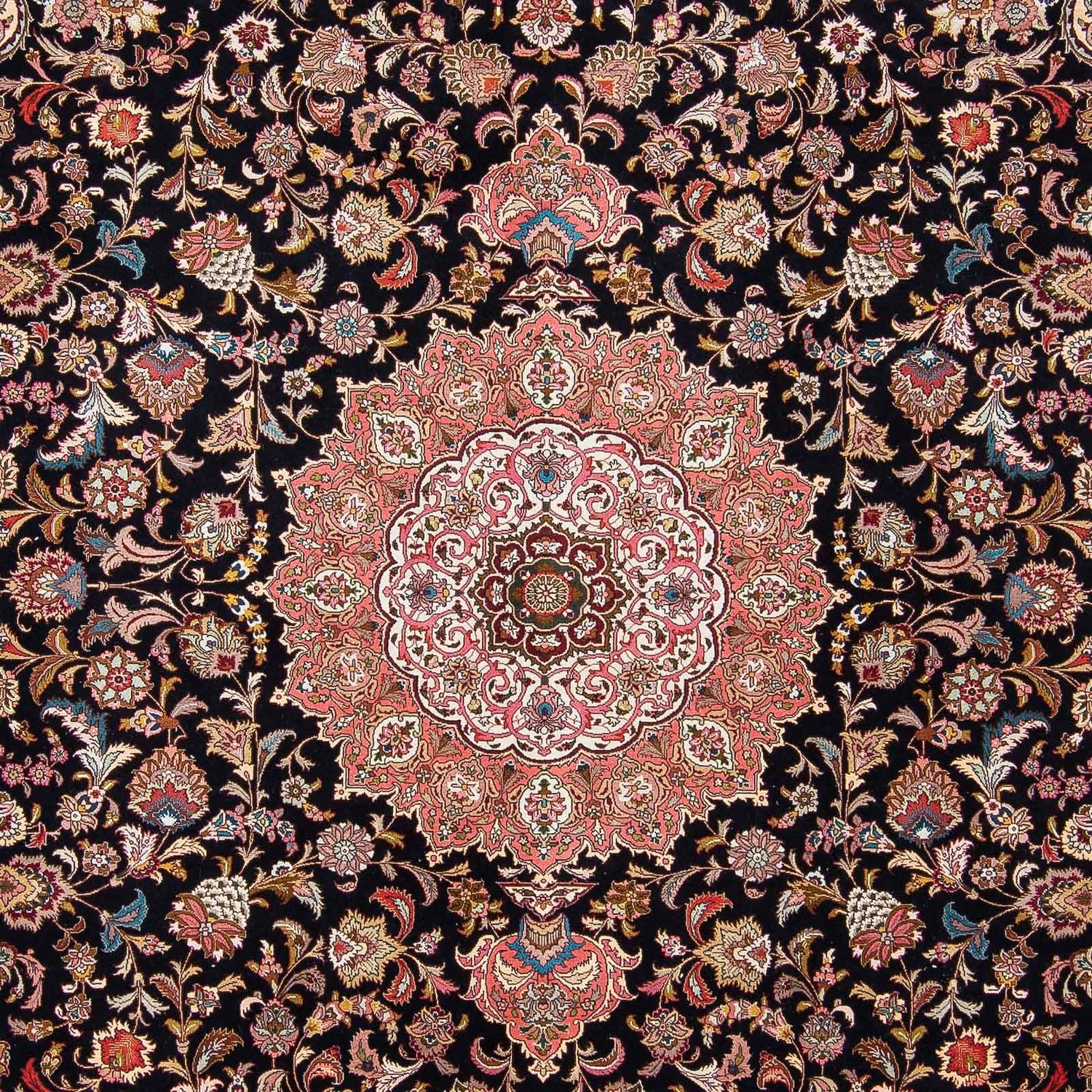 Persisk tæppe - Tabriz - Royal - 300 x 255 cm - mørkeblå