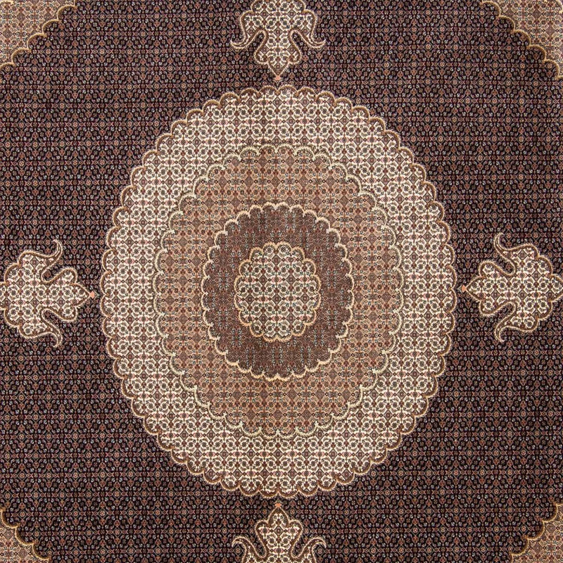 Persisk tæppe - Tabriz firkantet  - 310 x 302 cm - mørkebrun