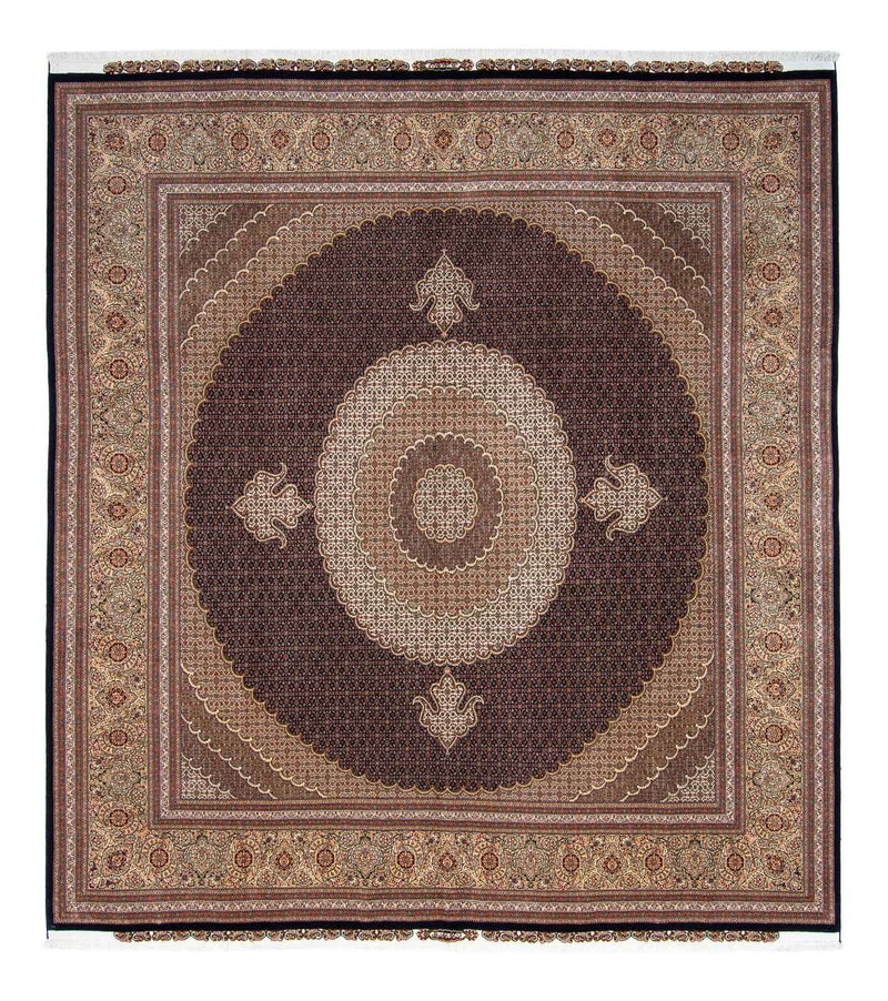 Persisk tæppe - Tabriz firkantet  - 310 x 302 cm - mørkebrun
