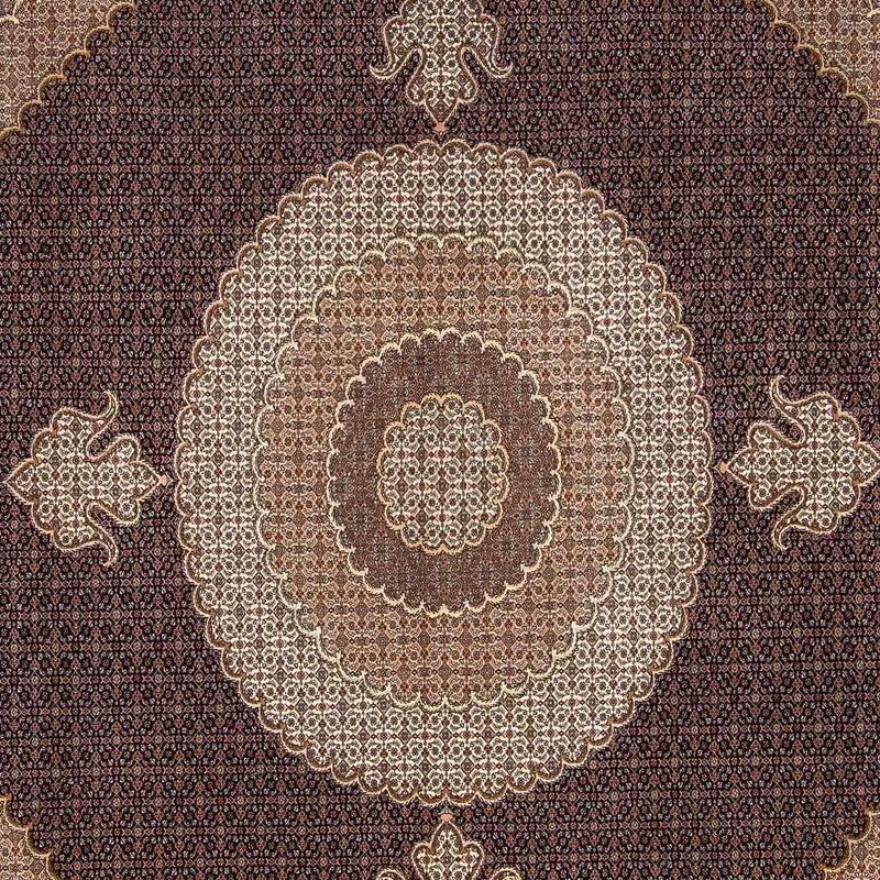 Persisk tæppe - Tabriz firkantet  - 310 x 302 cm - mørkebrun