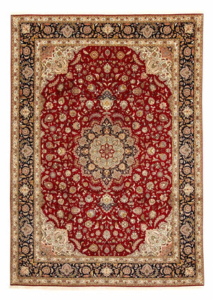 Persisk tæppe - Tabriz - Royal - 353 x 254 cm - mørkerød