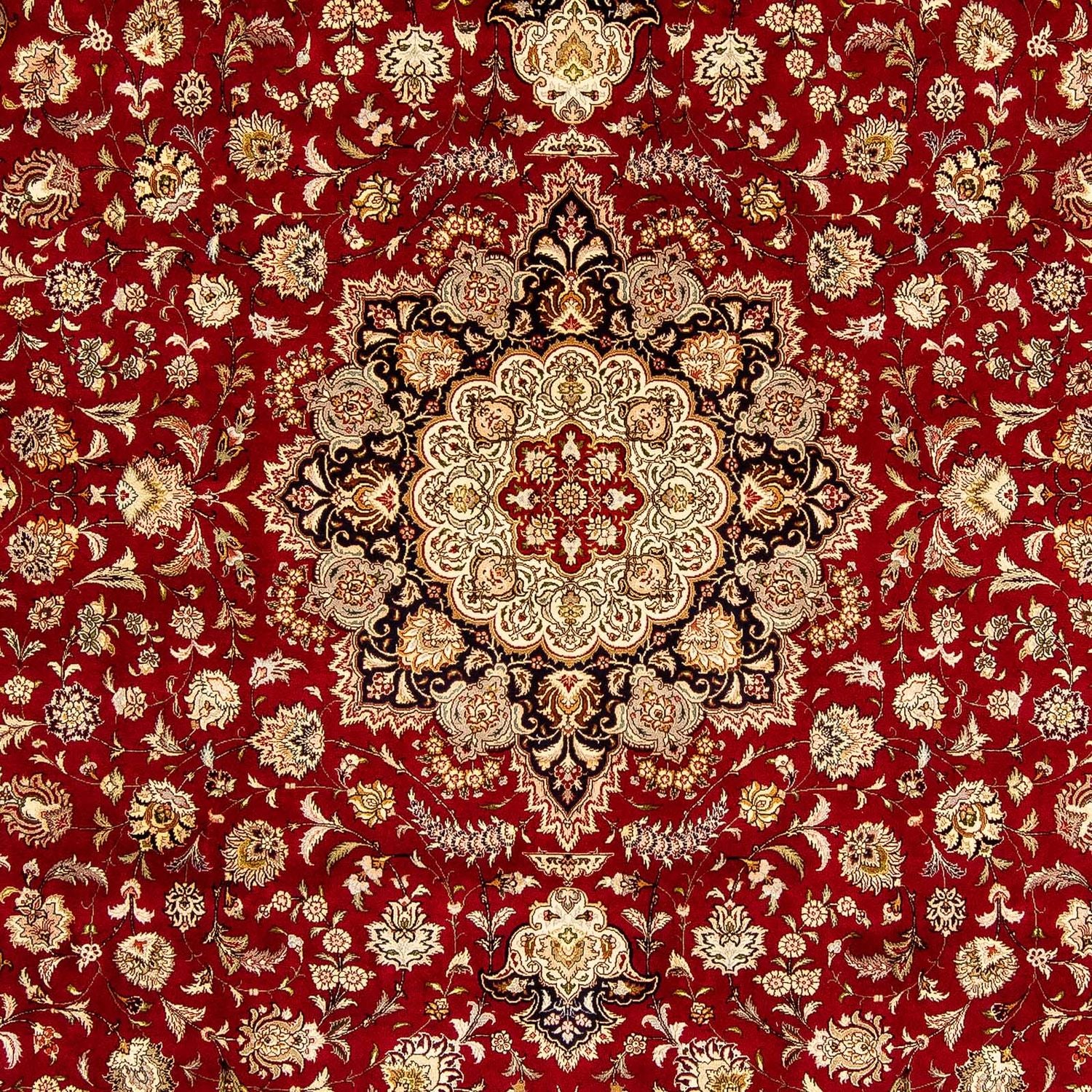 Persisk tæppe - Tabriz - Royal - 353 x 254 cm - mørkerød