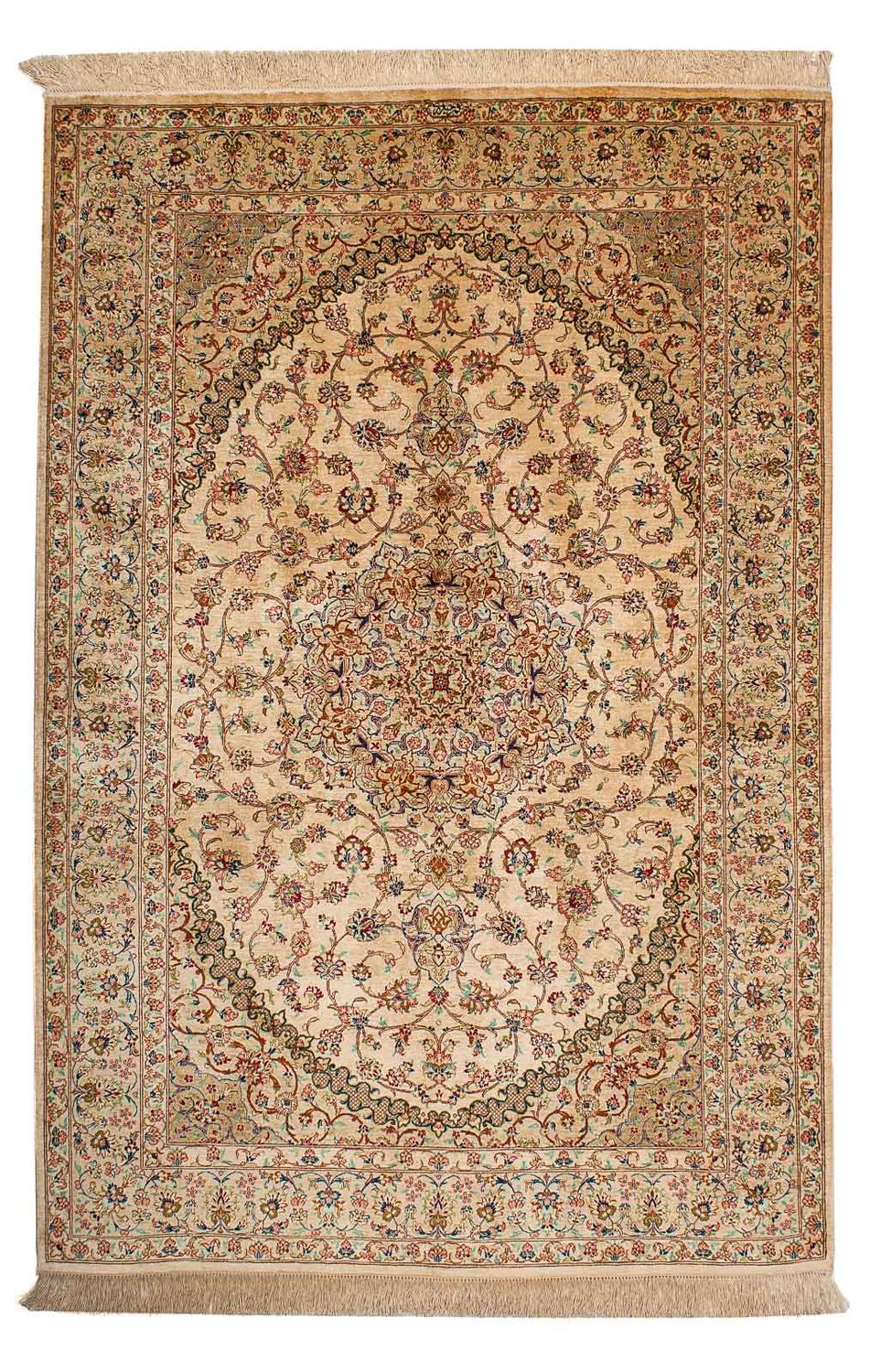 Persisk tæppe - Ghom - 195 x 131 cm - beige